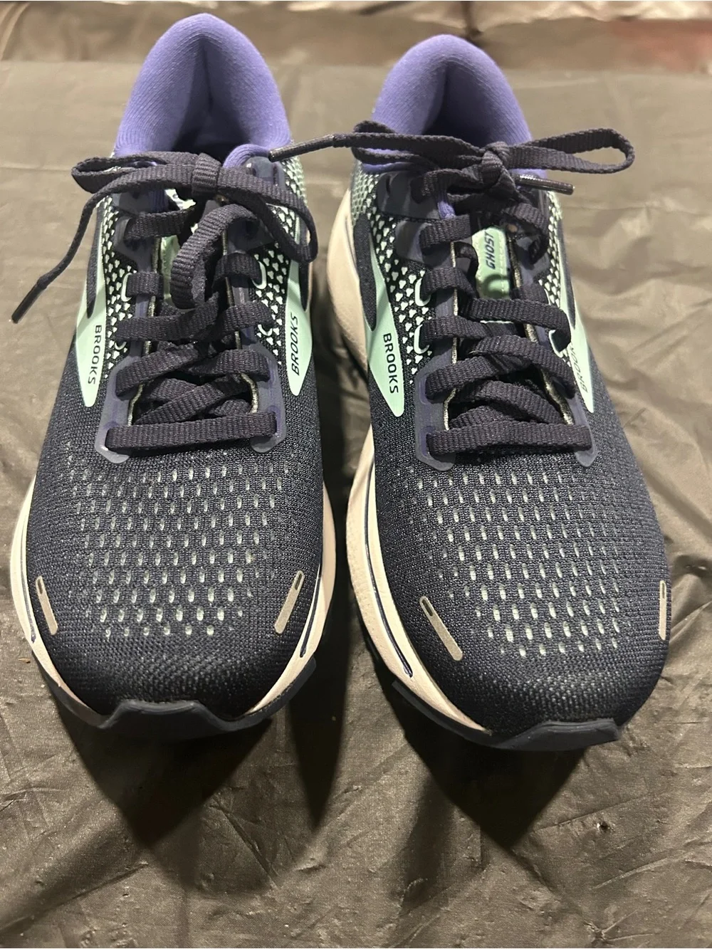 Brooks Ghost Women's Running Shoes - Navy with Mint Trim